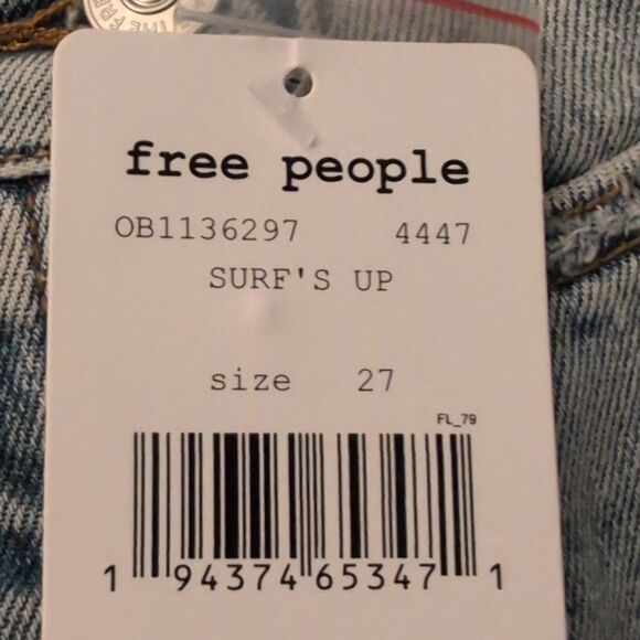 Free People Surfs up‎ Wrap Denim Mini Skirt nwt women's size 27 - Picture 7 of 7